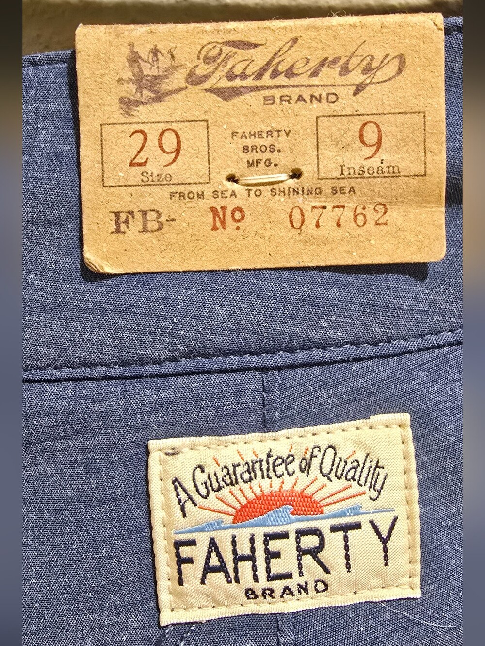 Faherty All Day Short 2.0 Mens 29 Blue Nights Hybrid Swim Boardshorts 9" New - Picture 6 of 7